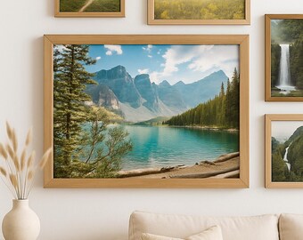 Moraine Lake Print: Banff National Park Rocky Mountain Landscape