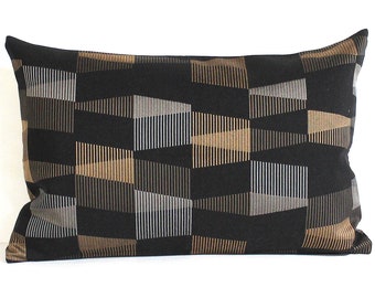 Black and Copper Throw Pillow Cover Modern Geometric Upholstery Fabric Pillowcase