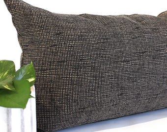 Black Beige Grass Cloth Pattern Throw Pillow Cover Decorative Upholstery Pillowcase