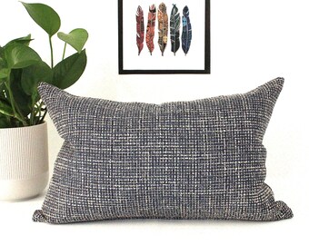 Lumbar Pillow Cover Blue Pillow Cover Striped Upholstery Etsy