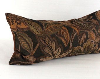 BLACK AND RUST DIAGONAL DESIGN CHENILLE CUSHION COVER