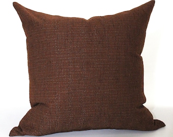 Lumbar Pillow Cover Dark Rust Chenille Upholstery Fabric Decorative Pillow Oblong Throw Pillow Cushion Cover