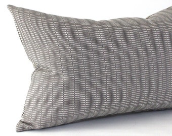 Lumbar Pillow Cover 8X16 Grey Stripe Upholstery Fabric Decorative Pillow Oblong Throw Pillow Cushion Cover