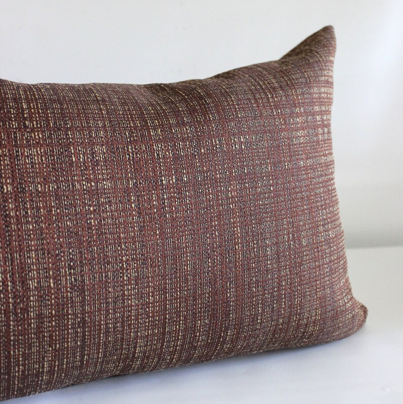 Lumbar Pillow Cover Brown Throw Pillow Cover Copper Tweed Etsy