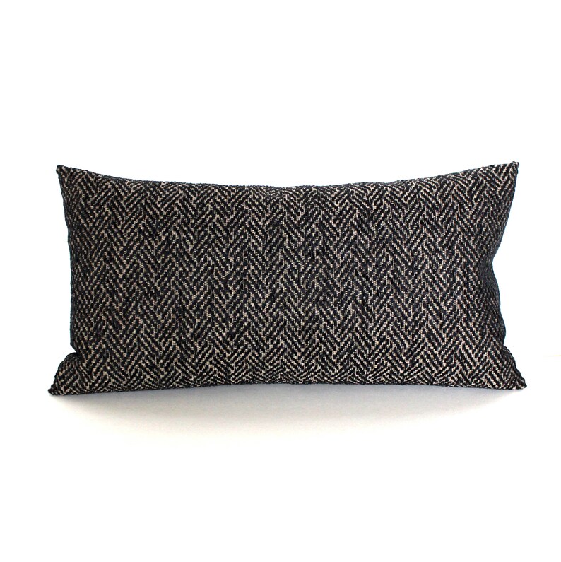 Lumbar Pillow Cover 8X16 Petite Lumbar Black Pillow Cover Etsy