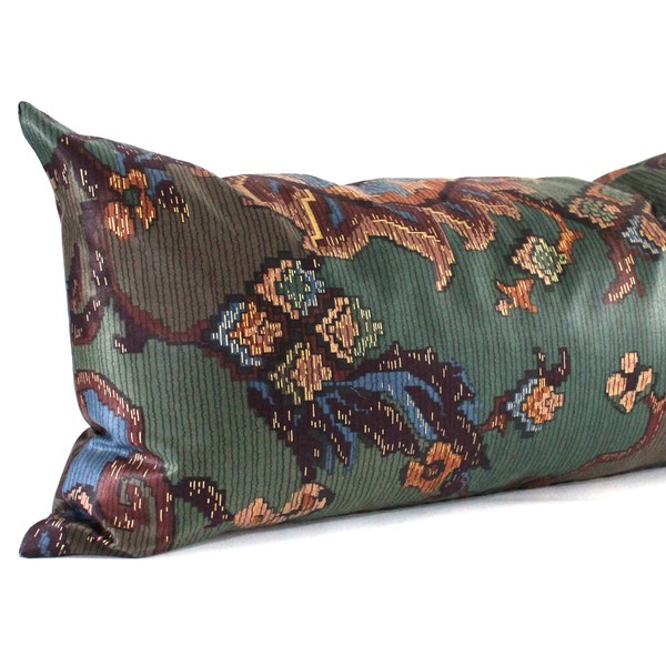 Lumbar Pillow Cover Bohemian Chic Jewel Tone Blue Green Decorative Oblong Throw Pillow Cushion Cover