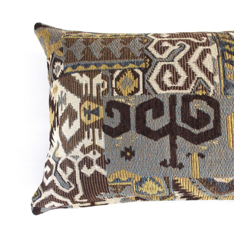 Lumbar Pillow Cover Turquoise Gold Southwest Tapestry Upholstery Decorative Pillow Oblong Throw Pillow Cover 14x26 12x24 12x21 12x18 10x20