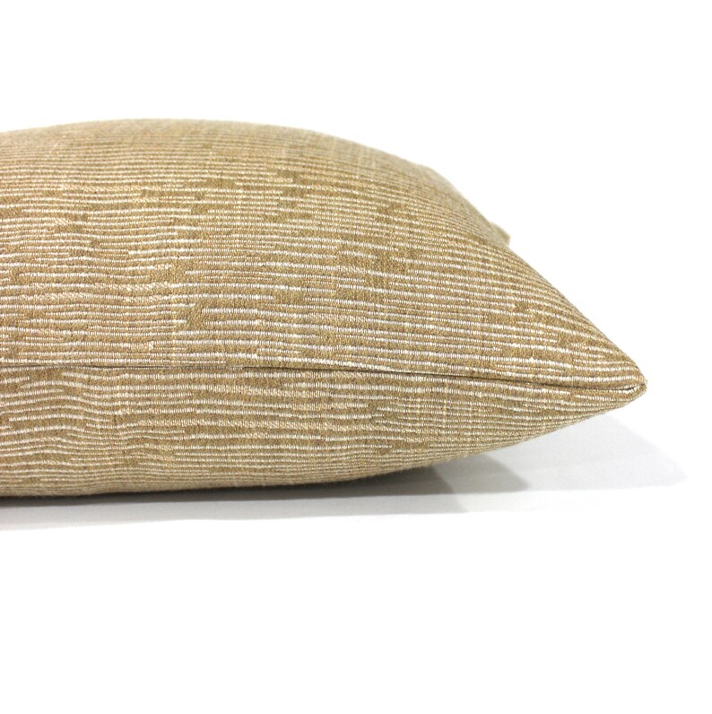 Housse de coussin lombaire blé Beige Mini tissu d'ameublement rayé oreiller décoratif de lit canapé rectangulaire taie d'oreiller décor neutre image 2