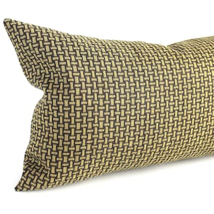 Brown Green Basket Weave Pattern Throw Pillow Cover Woven Upholstery Fabric Decorative Pillow Oblong Lumbar Pillow Cushion Cover