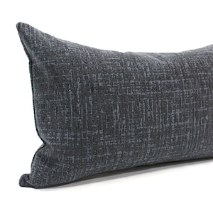 Lumbar Pillow Cover Midnight Blue Chenille Upholstery Fabric Double Sided Decorative Oblong Throw Pillow Cushion Cover