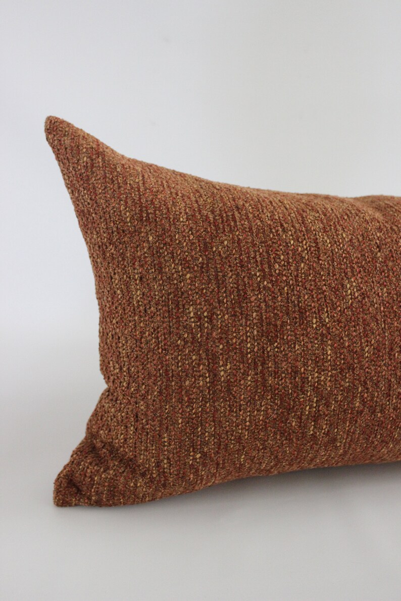 Lumbar Pillow Cover Rust Gold Chenille Upholstery Fall Decor Etsy