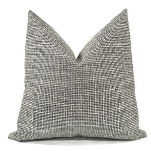 Charcoal Grey Tweed Textured Throw Pillow Cover Decorative Upholstery Fabric  Square and Lumbar Pillowcase