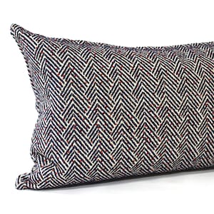 Blue and White Chenille Upholstery Fabric Lumbar Pillow Cover Decorative Oblong Throw Pillow Cushion Cover