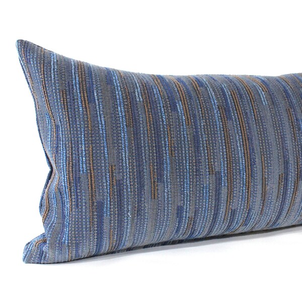 Lumbar Pillow Cover Blue Brown Boho Striped Upholstery Decorative Pillow Oblong Throw Pillow Cushion Cover