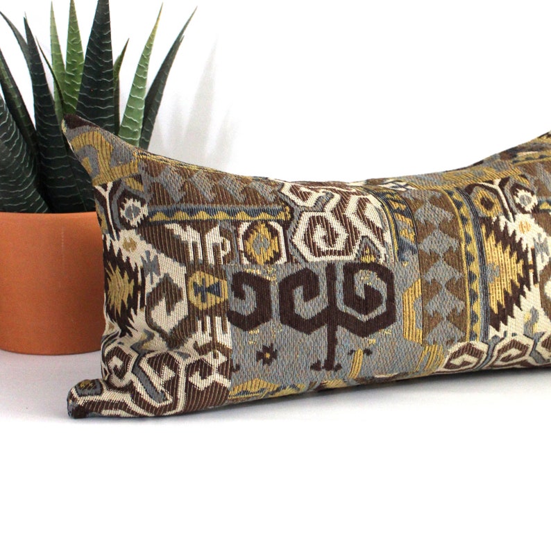 Lumbar Pillow Cover Turquoise Gold Southwest Tapestry Upholstery Decorative Pillow Oblong Throw Pillow Cover 14x26 12x24 12x21 12x18 10x20
