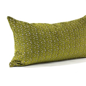 Lumbar Pillow Cover Fern Green Oval Chenille Upholstery Fabric Decorative Oblong Throw Pillow Cushion Cover