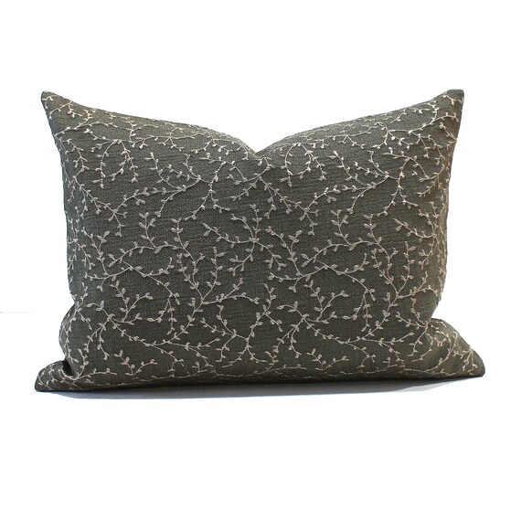 Lumbar Pillow Cover Tobacco Brown Vines Upholstery Fabric Etsy