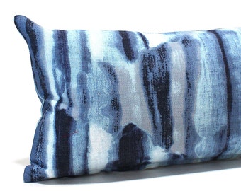 Lumbar Pillow Cover Blue Ombre Abstract Decorative Oblong Throw Pillow Cushion Cover Beach Decor