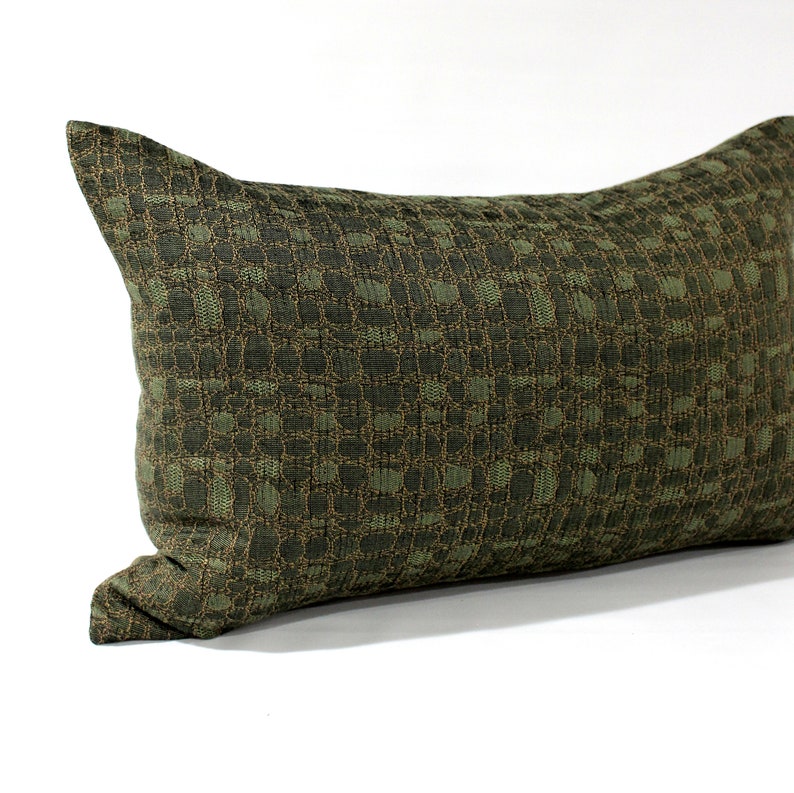Lumbar Pillow Cover Moss Green Pebble Upholstery Spring Decor Etsy