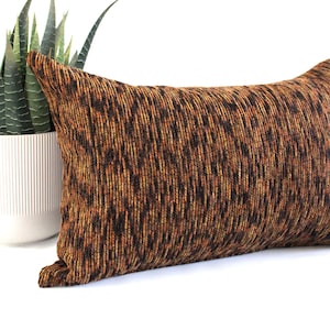 Housse de coussin en chenille rouille, tissu d&#39;ameublement décoratif, taie d&#39;oreiller lombaire, housse de coussin, décoration d&#39;automne