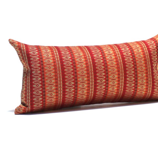 Funda de almohada lumbar Naranja Oro granate Manta Almohada Raya Tapicería Oblonga Almohada decorativa 12x24 12x21 12x18 12x16 10x20