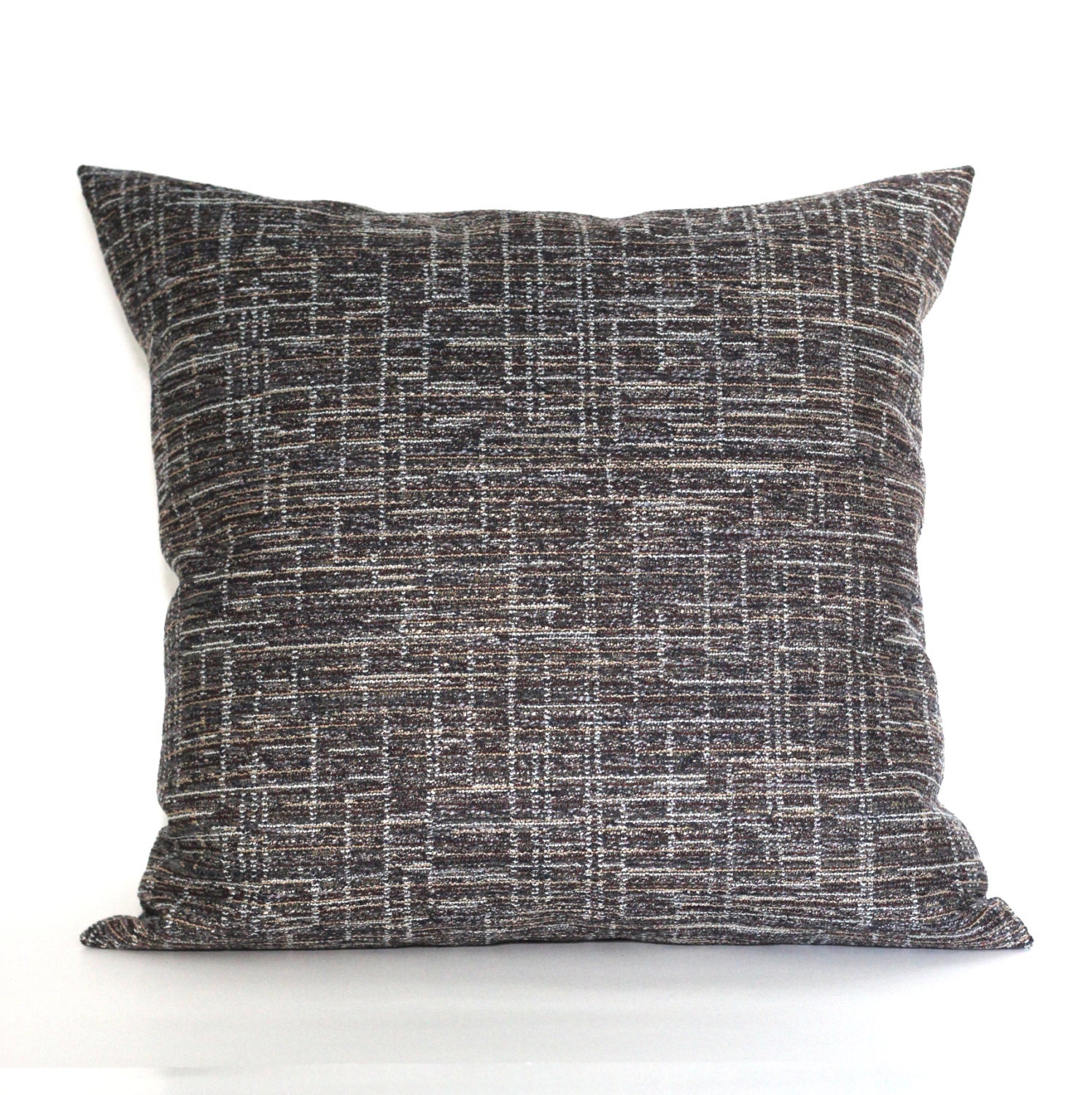 Lumbar Pillow Cover Blue Grey Tweed Upholstery Fabric Etsy