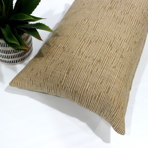 Housse de coussin lombaire blé Beige Mini tissu d'ameublement rayé oreiller décoratif de lit canapé rectangulaire taie d'oreiller décor neutre image 6
