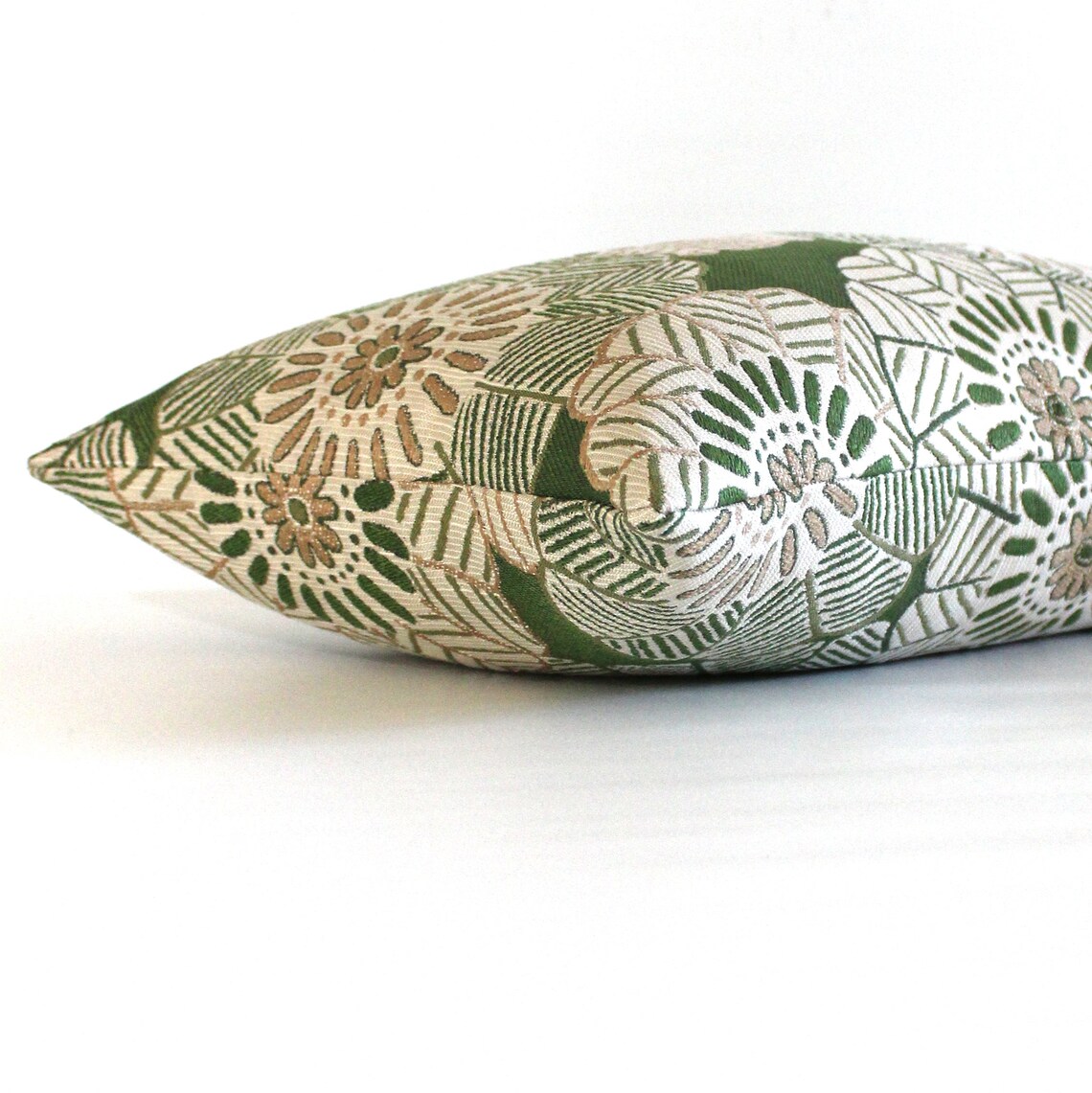 Kelly Green Pillow Cover Floral Upholstery Spring Decor Etsy