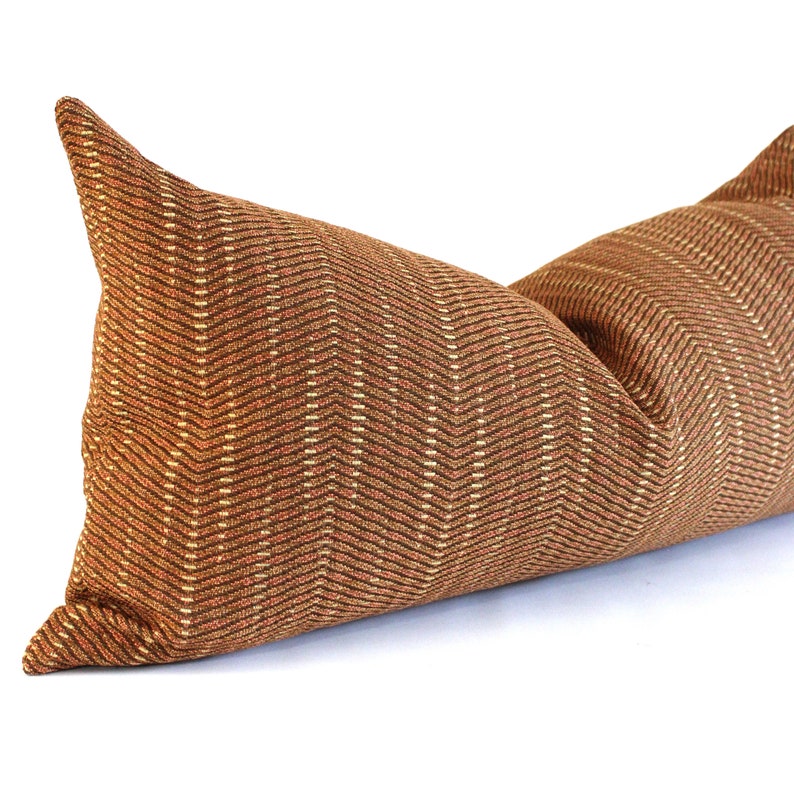 Lumbar Pillow Cover 12x24 Rust Gold Upholstery Fabric Etsy