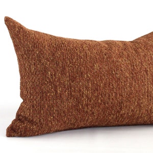Lumbar Pillow Cover Rust Gold Chenille Upholstery Fabric Fall Decor Decorative Pillow Oblong Throw Pillow Cushion Cover