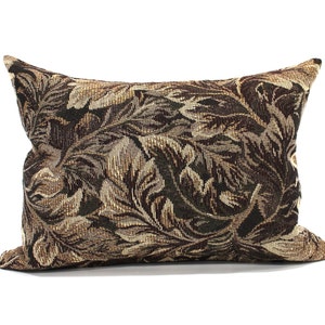 Brown Beige Leaf Tapestry 12x16 Lumbar Pillow Cover Upholstery Fabric Decorative Oblong Throw Pillow Cushion Cover
