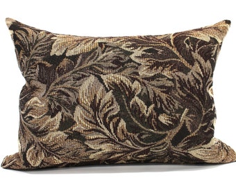 Lumbar Pillow Cover Brown Beige Forest Foliage Tapestry Upholstery Fabric Decorative Oblong Throw Pillow Cushion Cover