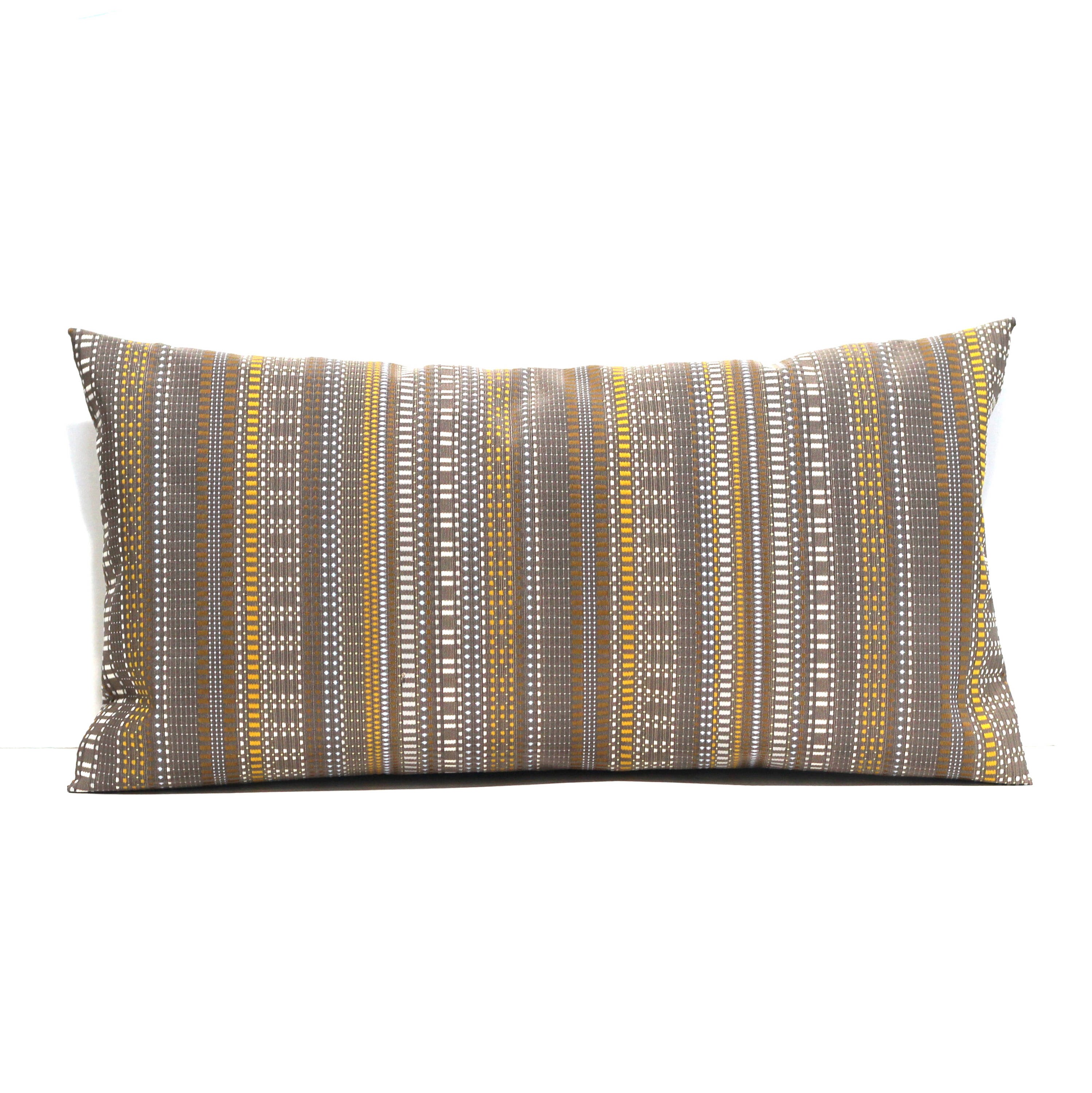 Lumbar Pillow Cover Beige Gold Modern Striped Upholstery Etsy