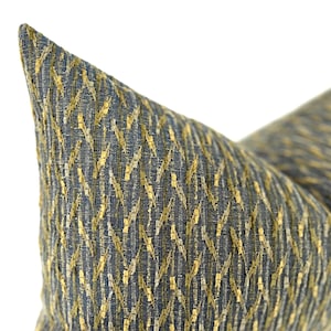 Funda de almohada decorativa de chenilla azul y gris con textura para tapicería, funda de almohada lumbar, acogedora decoración para cabecero de dormitorio.