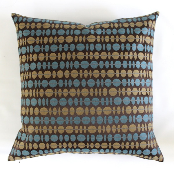 Lumbar Pillow Cover Blue Brown Modern Stripe Southwest Upholstery Fabric Decorative Oblong Throw Pillow Cushion Cover