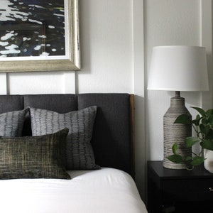 Grey Matchstick Throw Pillow Cushion Cover Decorative Upholstery Fabric Lumbar Pillow Cover