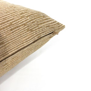 Housse de coussin lombaire blé Beige Mini tissu d'ameublement rayé oreiller décoratif de lit canapé rectangulaire taie d'oreiller décor neutre image 4