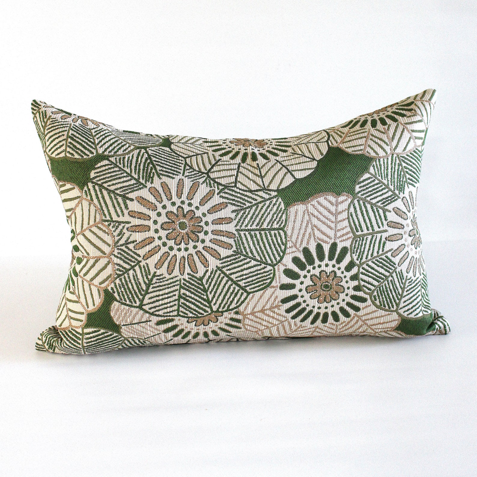 Kelly Green Pillow Cover Floral Upholstery Spring Decor Etsy