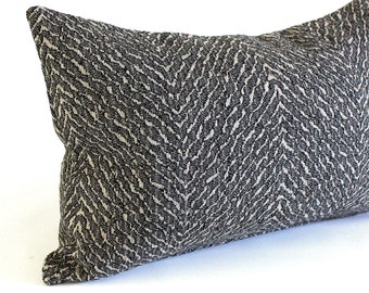 Lumbar Pillow Cover Grey Chevron Upholstery Fabric Decorative Pillow Oblong Throw Pillow Cushion Cover Modern Accent Pillow Cover