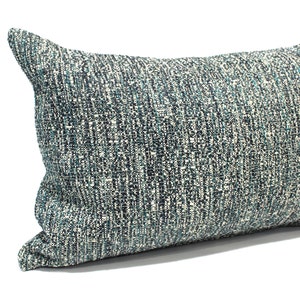 Lumbar Pillow Cover Teal Blue Green Tweed Accent Pillow Double Sided Decorative Oblong Throw Pillow Cushion Cover