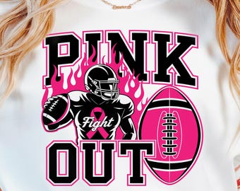 Pink Out SVG | Fußball SVG | PNG zur Brustkrebsvorsorge | „Tackle Cancer“-Spieltags-Shirt | Cricut-Schnittdatei | Fußballmutter | Rosa Schleife