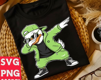 Dabbing Duck Svg | Funny Hip Hop Png for Shirt | Cool Animal Cricut File | Kids Dance Gift