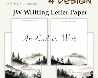 JW Letter Writing, September Campaign, An End to Wars, Stationery Printable, Digital Download