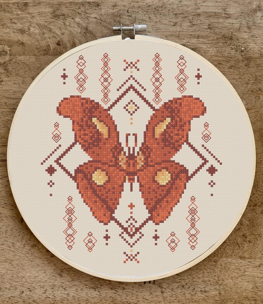 Atlas Moth Cross-stitch Pattern | Beginner Cross-stitch | Digital ...