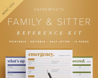 Mom Planner PDF, Family Planner Binder, Family Home Binder, Medical Binder, Emergency Contacts, Babysitter Checklist, Household Binder PDF