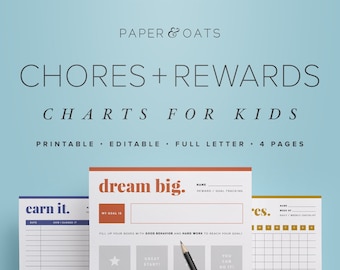 Kids Chores Charts, Kids Chore List, Behaviour Chart, Job Chart, Family Chore Chart, Reward Chart, Weekly To Do List, Responsibility Chart