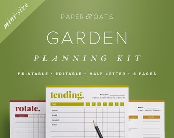 Mini Garden Planner, Garden Planning Kit, Garden Calendar, Crop Planner, Planting Calendar, Garden Journal, Outdoor Planner, Household PDF