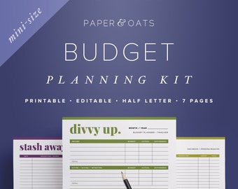 Kit para impressão do Mini Planejador de Orçamento: Planejamento Financeiro, Rastreadores de Dívidas e Despesas (Download em PDF)