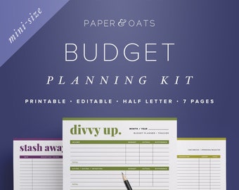 Mini Finance Printables, Monthly Budgeting, Financial Planning Kit, Budget Planner Book, Budget Worksheet, Money Management, Dave Ramsey PDF