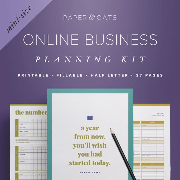 Mini Business Planner, Small Business Planner, Etsy Shop Planner, Marketing Planner, Blog Planner, Social Media Planner, Goal Setting PDF
